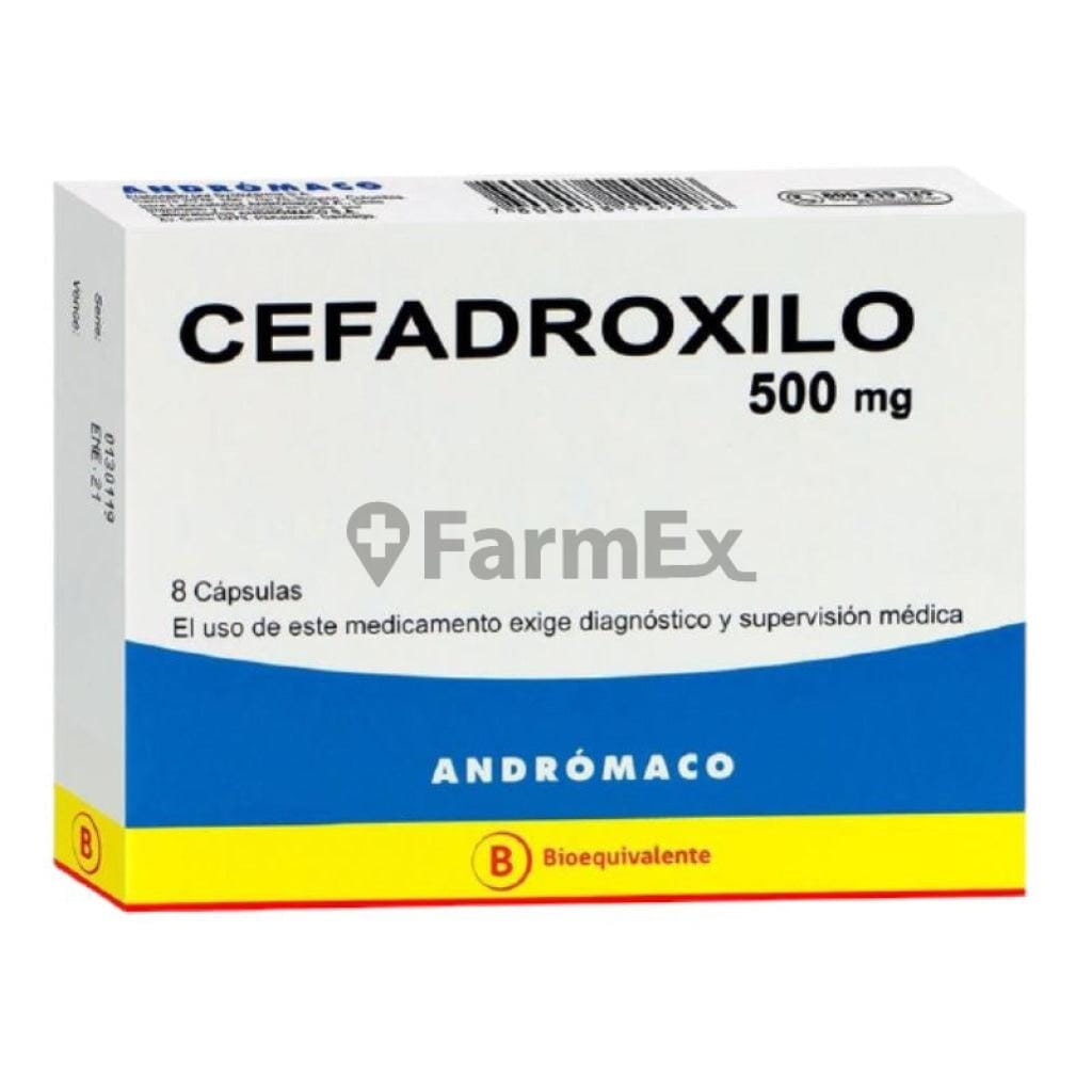 Cefadroxilo 500 mg x 8 cápsulas Farmex-Fonasa-Persistente